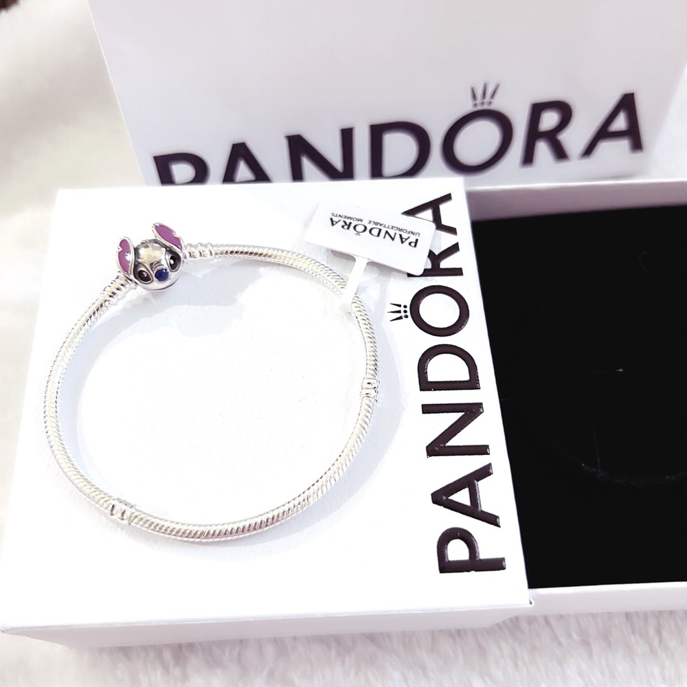 PANDORA Disney Stitch Snake Chain Bracelet (21cm|8.3”) w/box - Picture 2 of 11
